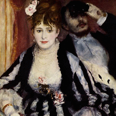 reproductie The theatre box van Pierre-Auguste Renoir